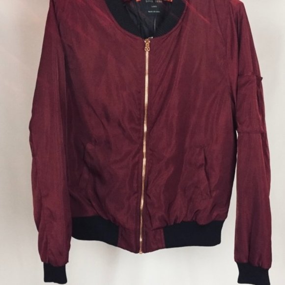 LOVE TREE Women's Bomber Jacket EUC Size Large - Picture 2 of 4